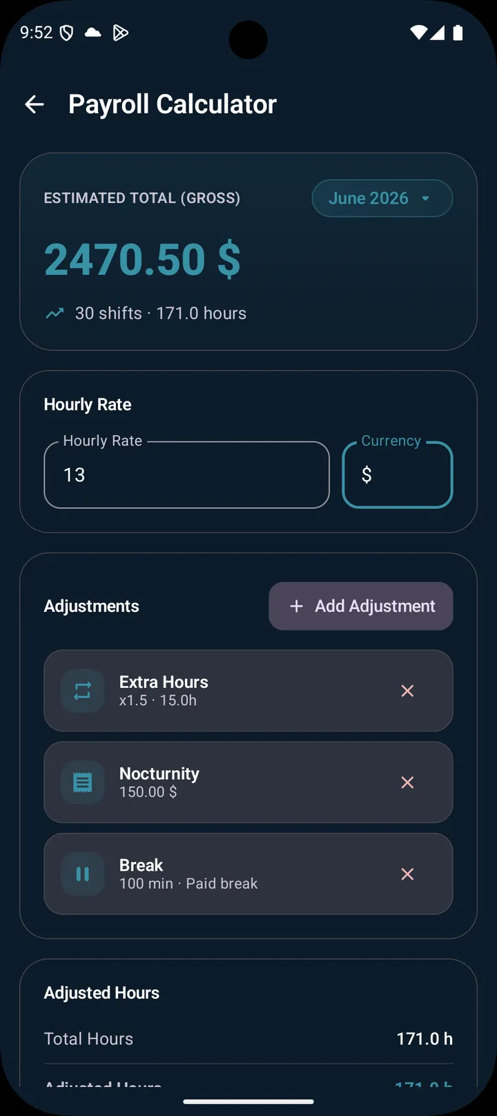 SmartShift payroll calculator