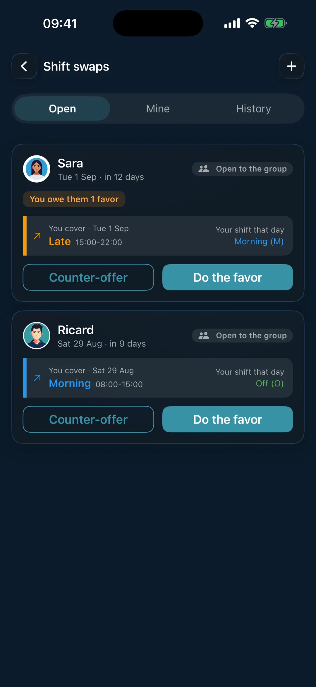 SmartShift shift swaps